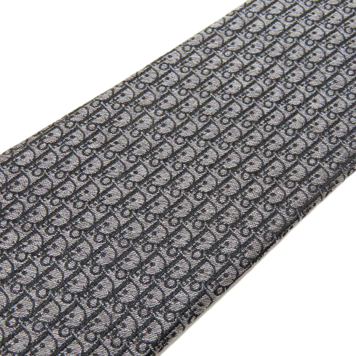 Christian Dior Tie Silk Gray Logo Mens