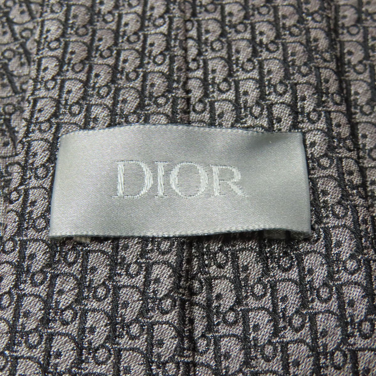 Christian Dior Tie Silk Gray Logo Mens