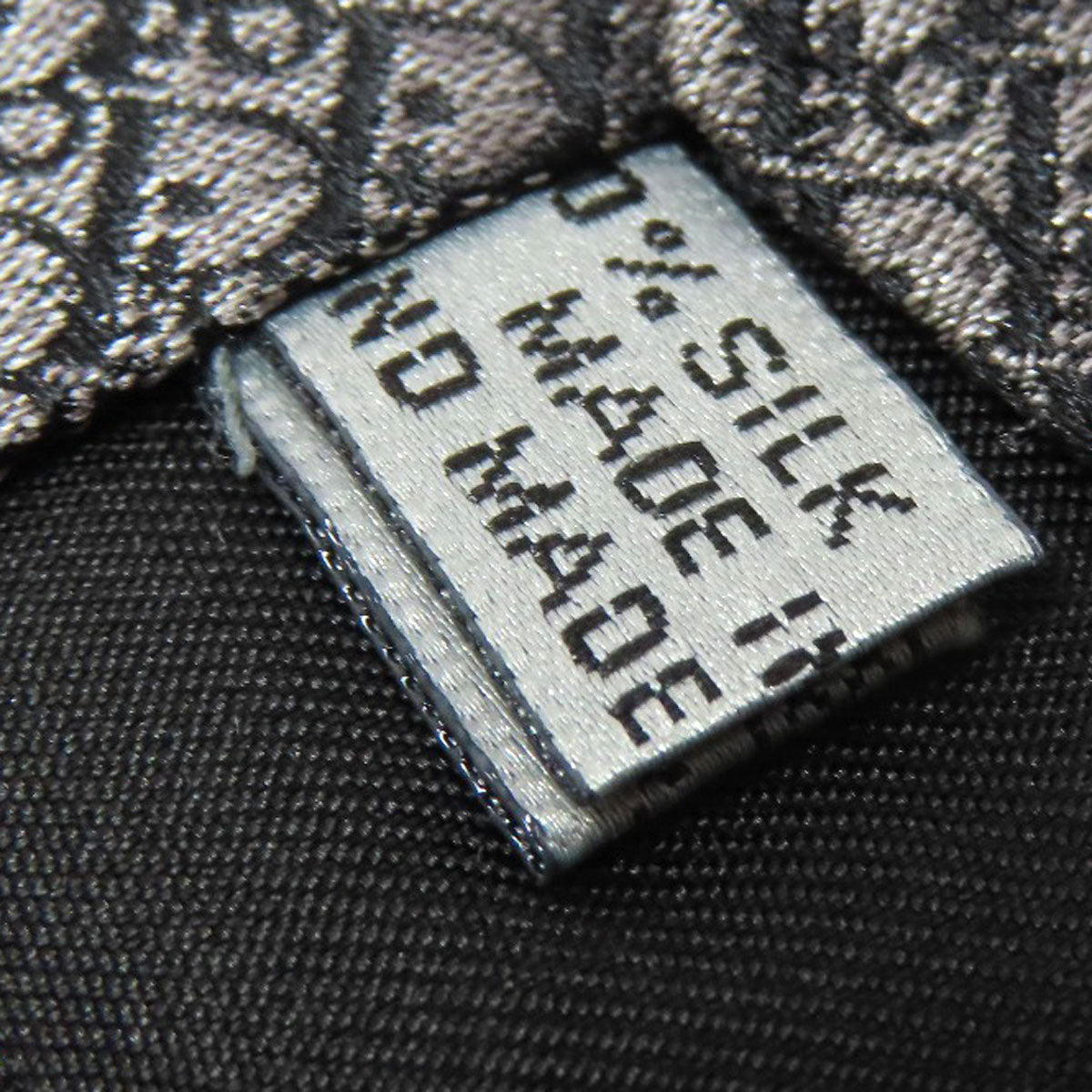 Christian Dior Tie Silk Gray Logo Mens