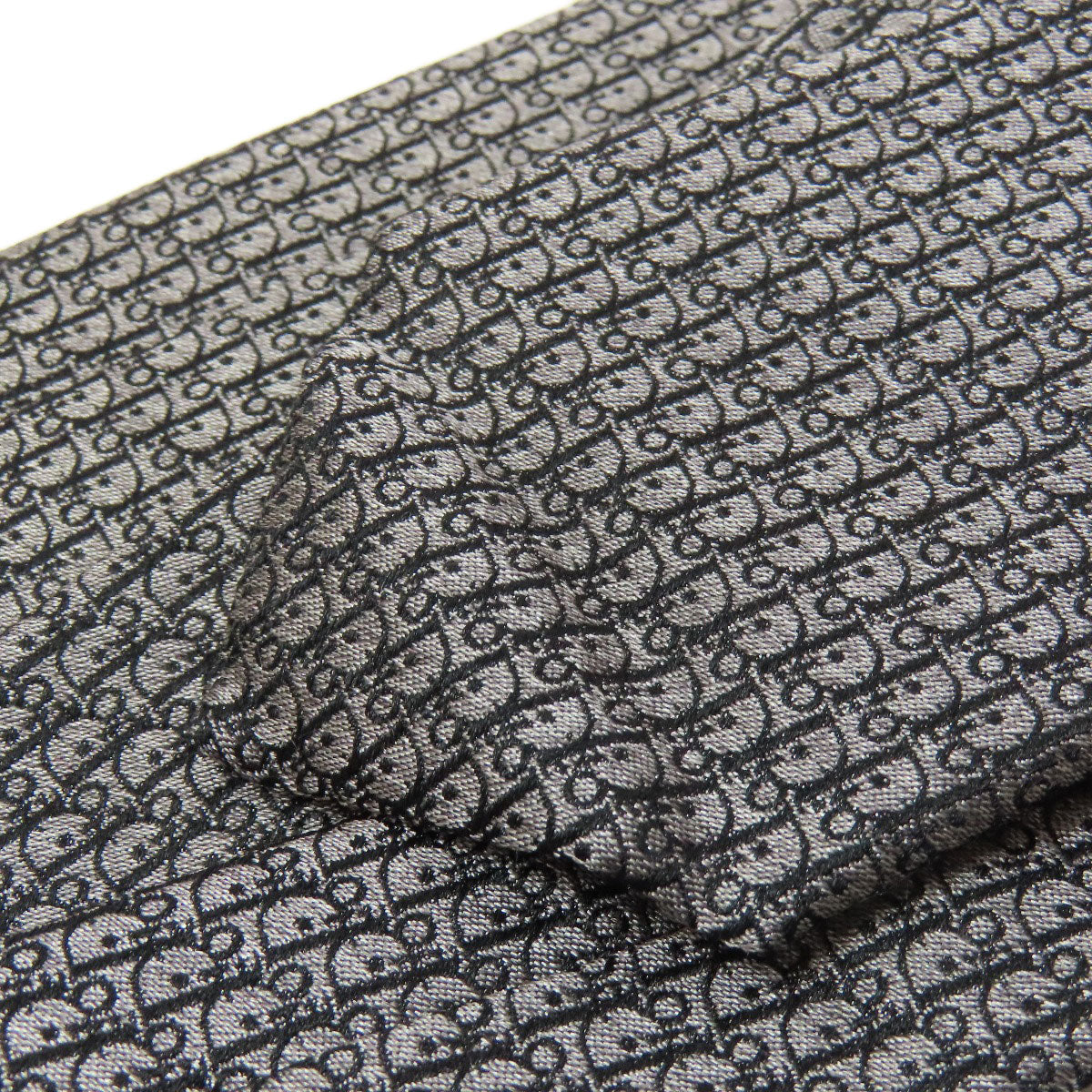 Christian Dior Tie Silk Gray Logo Mens