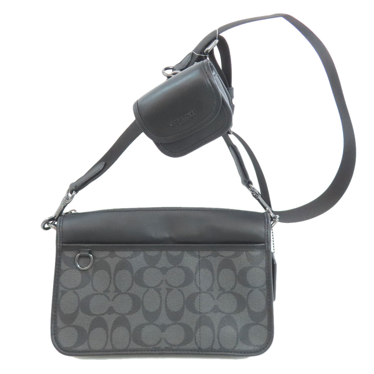 Coach Shoulder Bag C8141 Pvc Black Signature Women