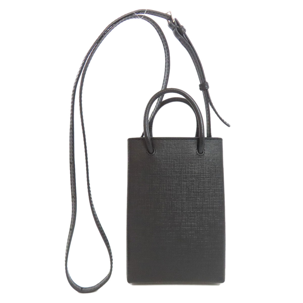Balenciaga Shoulder Bag 593826 Calfskin Black Shopping Phone Shoulder 2Way Women