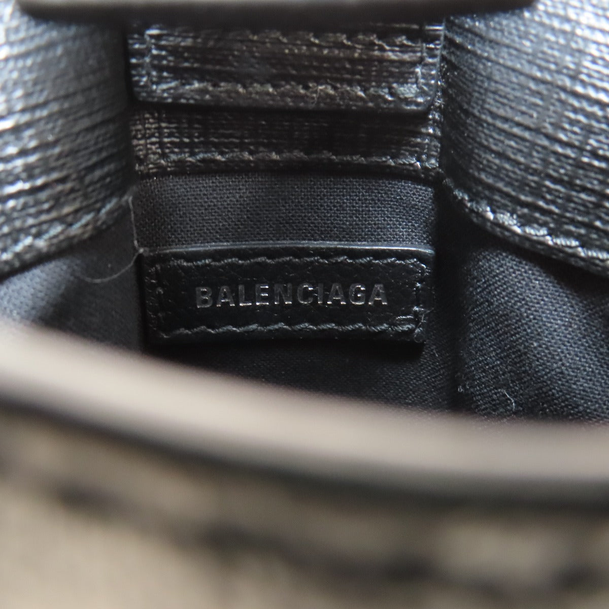 Balenciaga Shoulder Bag 593826 Calfskin Black Shopping Phone Shoulder 2Way Women