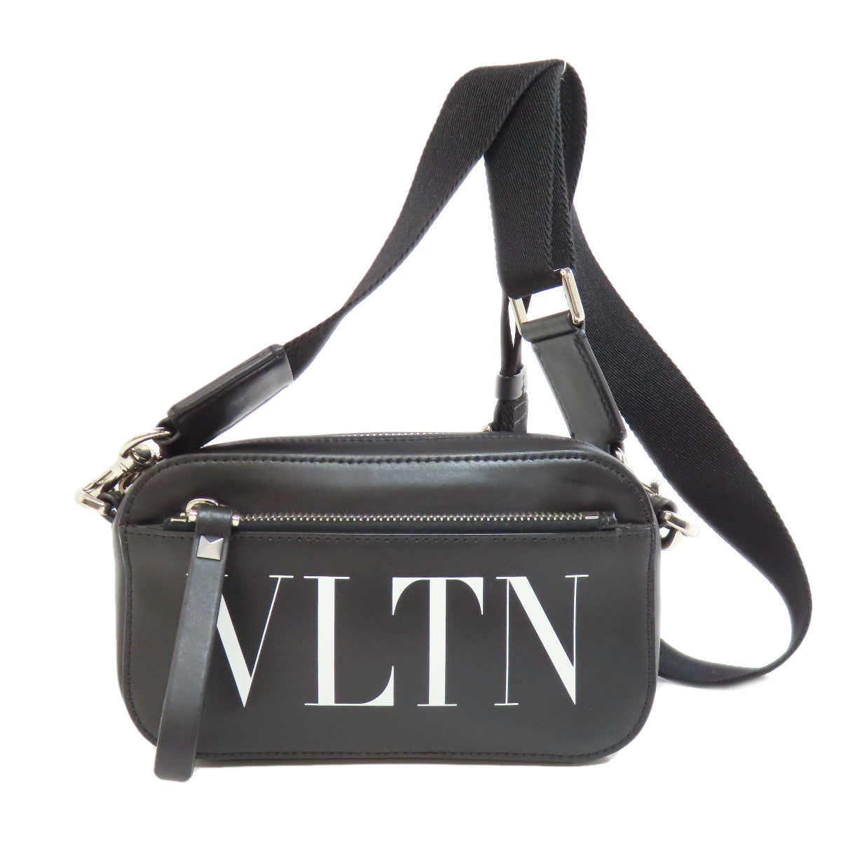 Valentino Garavani Shoulder Bag Leather Black Logo Women