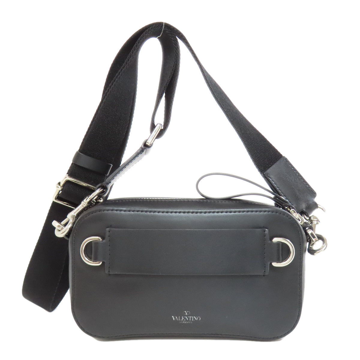 Valentino Garavani Shoulder Bag Leather Black Logo Women