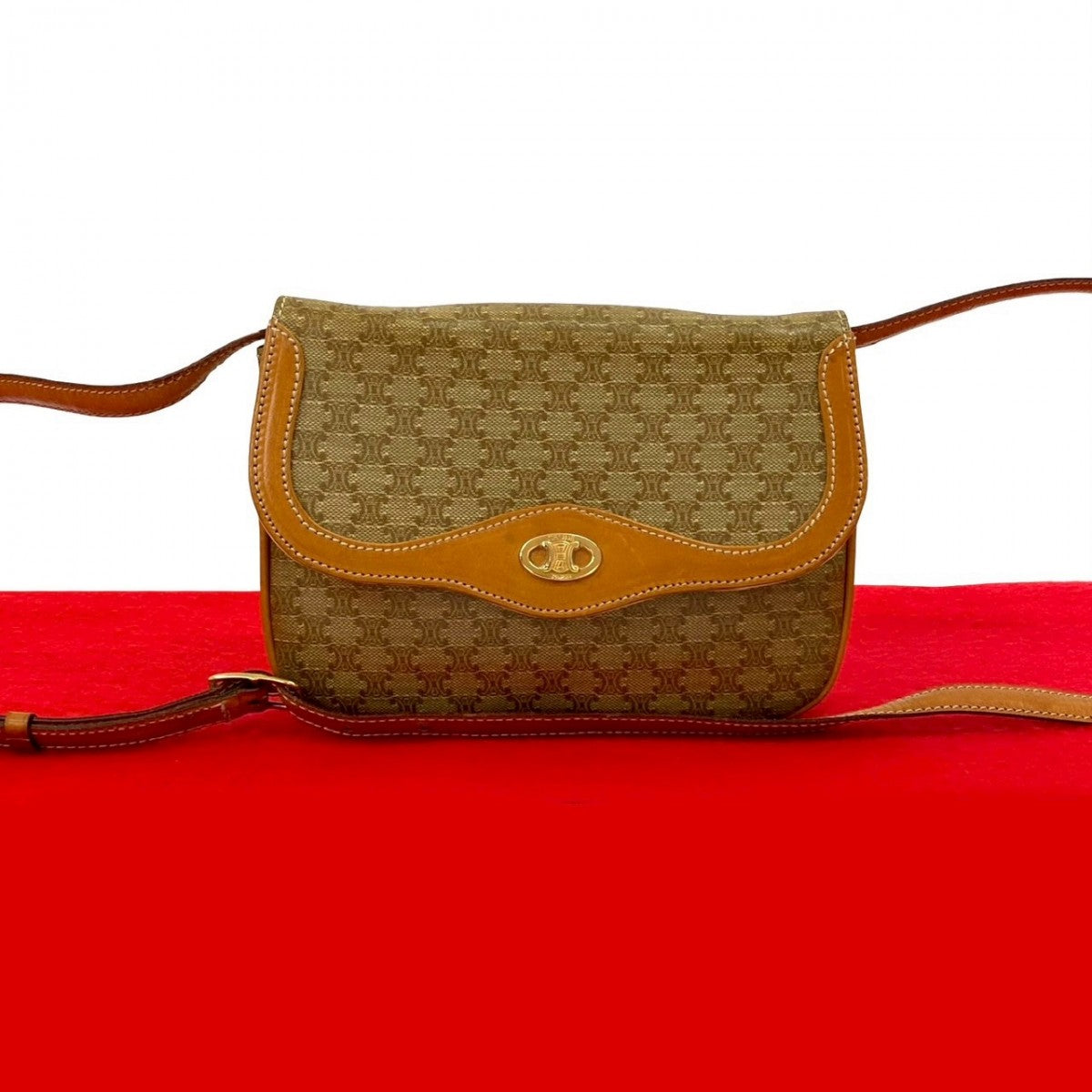 Celine Shoulder Bag Leather Brown