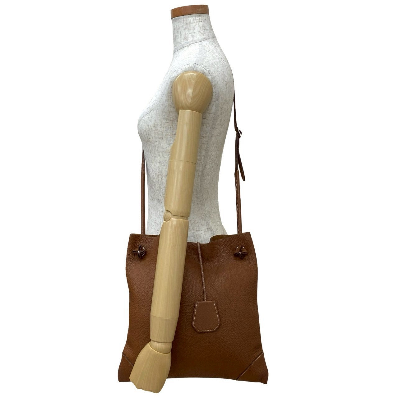 Hermes Shoulder Bag Taurillon Clemence Brown Silky City Pm