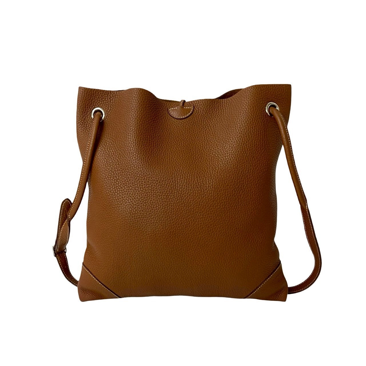 Hermes Shoulder Bag Taurillon Clemence Brown Silky City Pm
