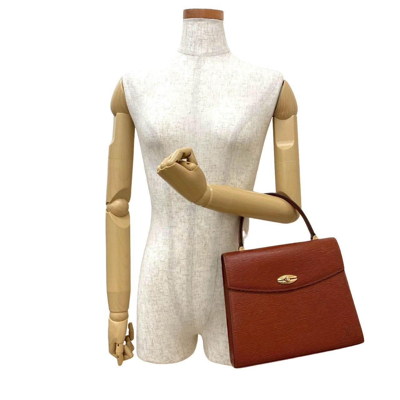 Louis Vuitton Handbag Epi Leather Brown Epi Malesherbes
