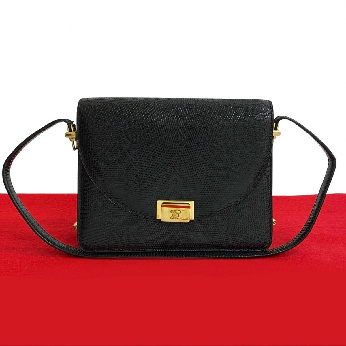 Celine Shoulder Bag Leather Black