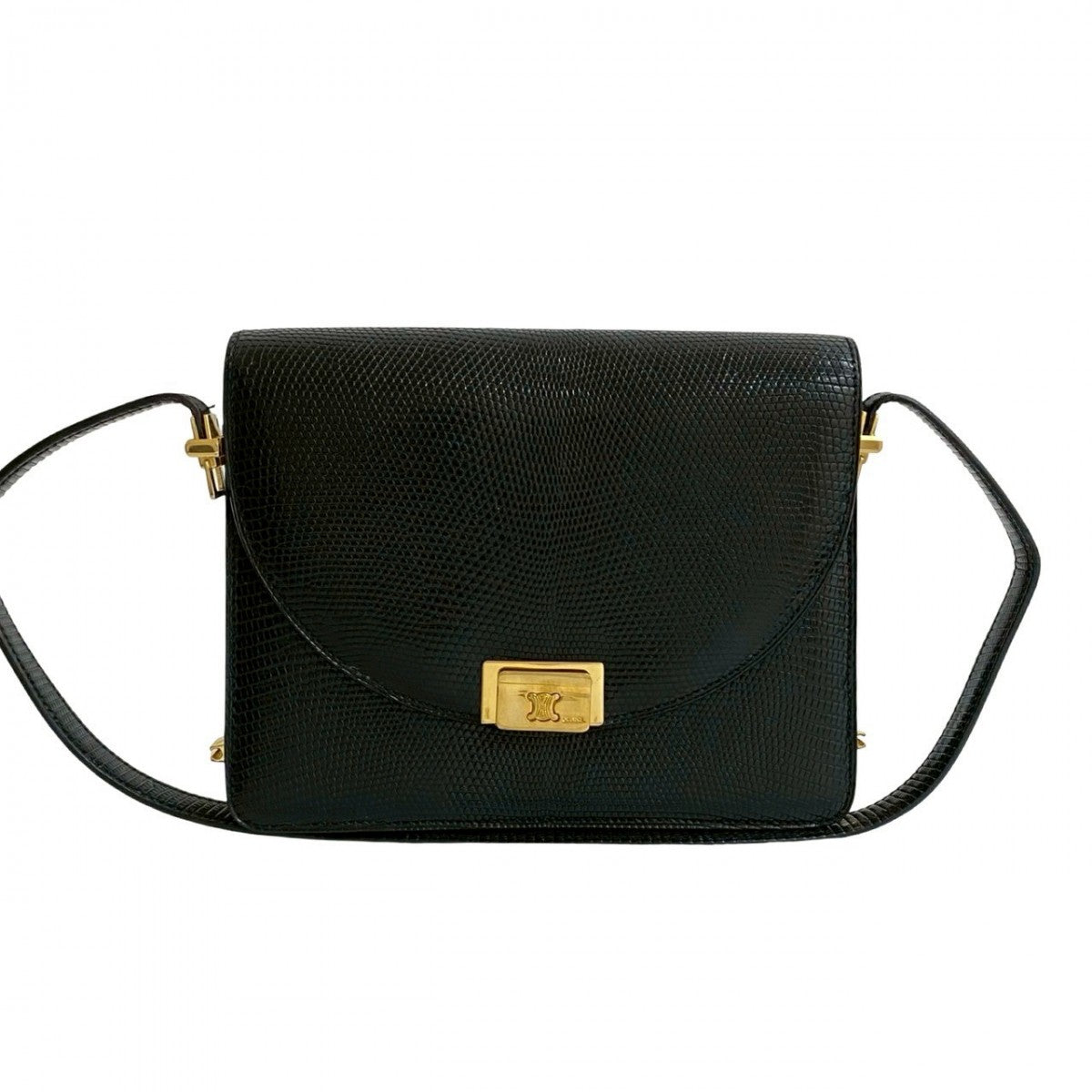 Celine Shoulder Bag Leather Black