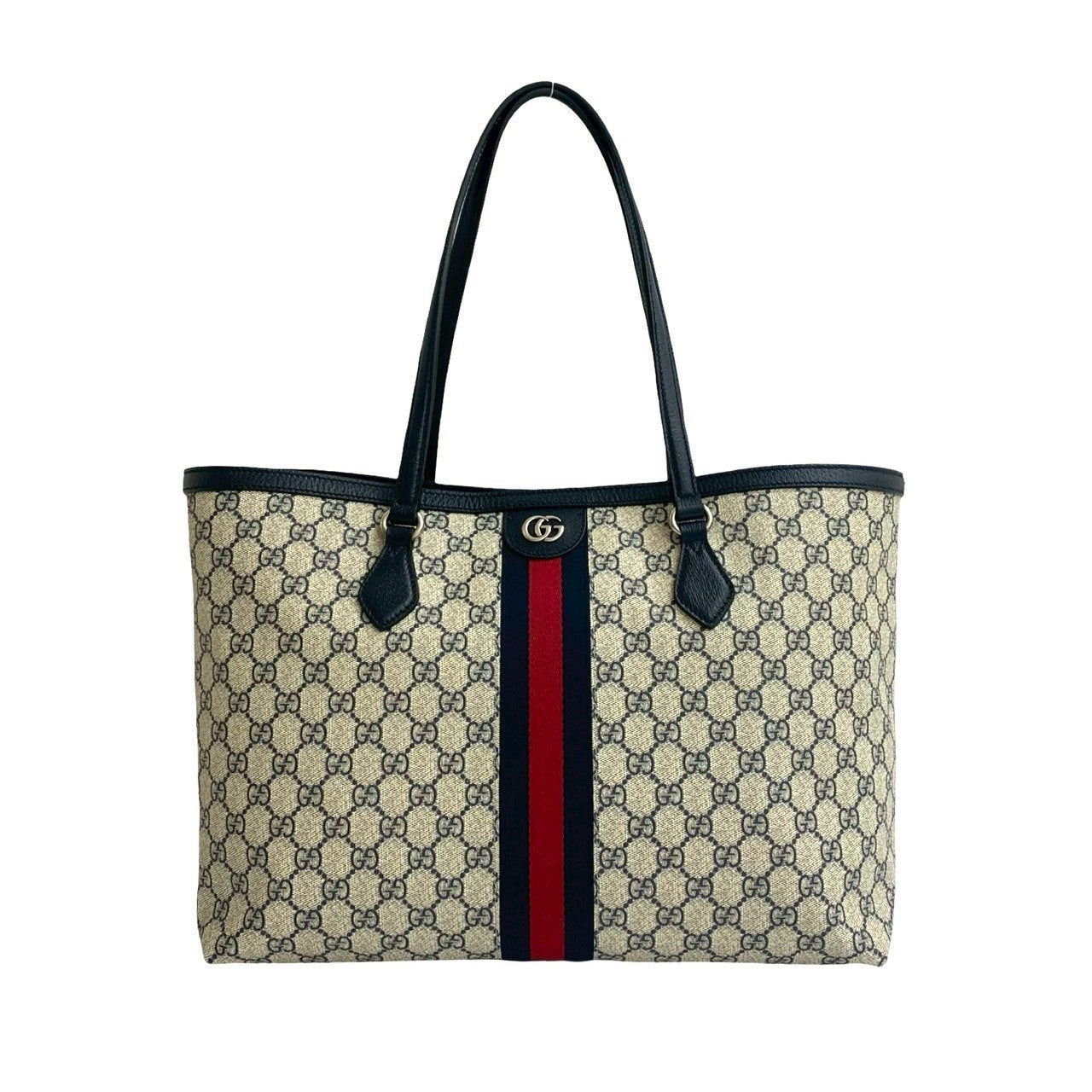 Gucci Tote Bag Leather Navy Ofidia