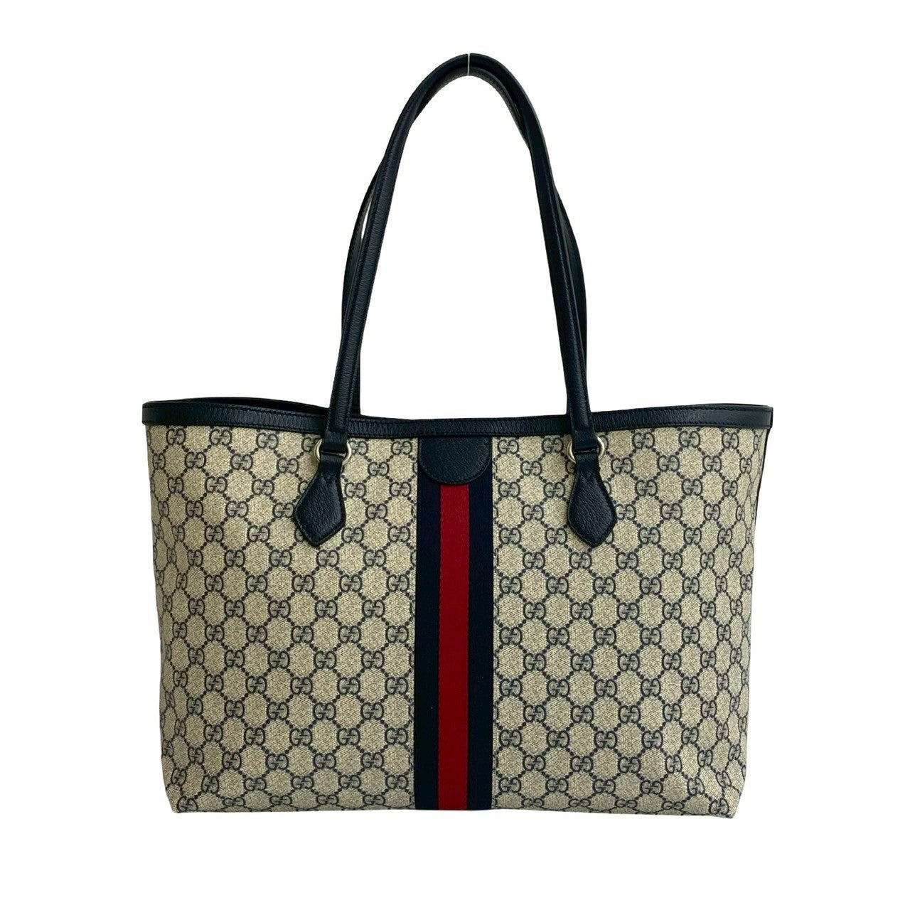 Gucci Tote Bag Leather Navy Ofidia