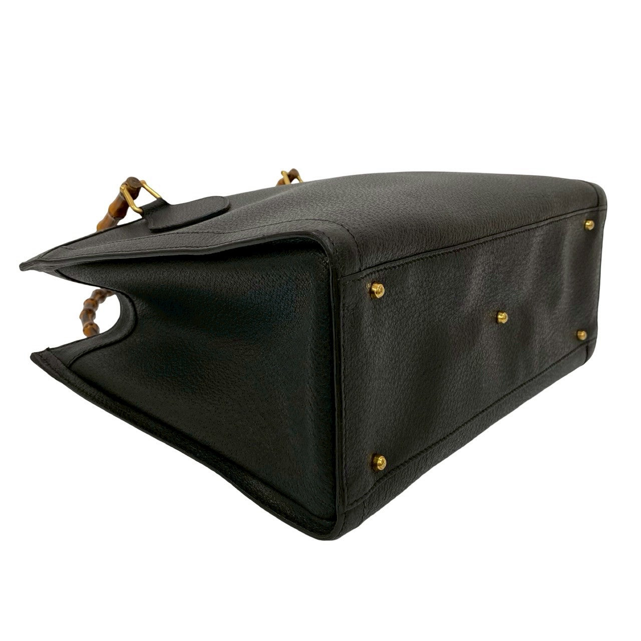 Gucci Handbag Leather Black Bamboo