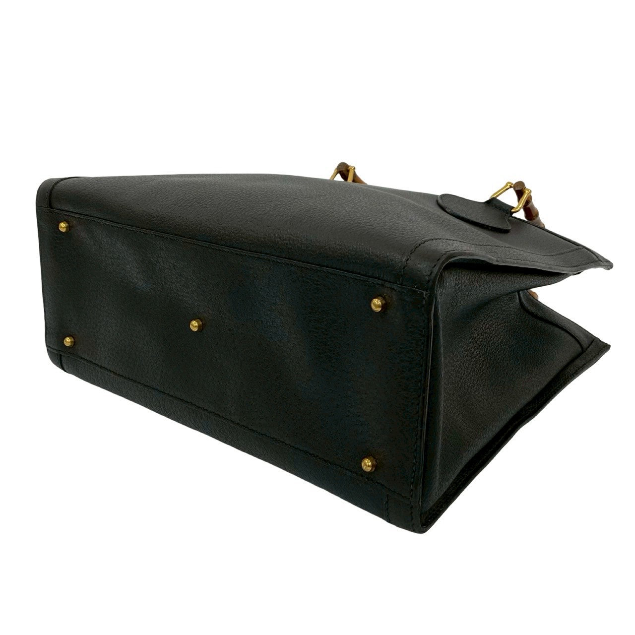 Gucci Handbag Leather Black Bamboo