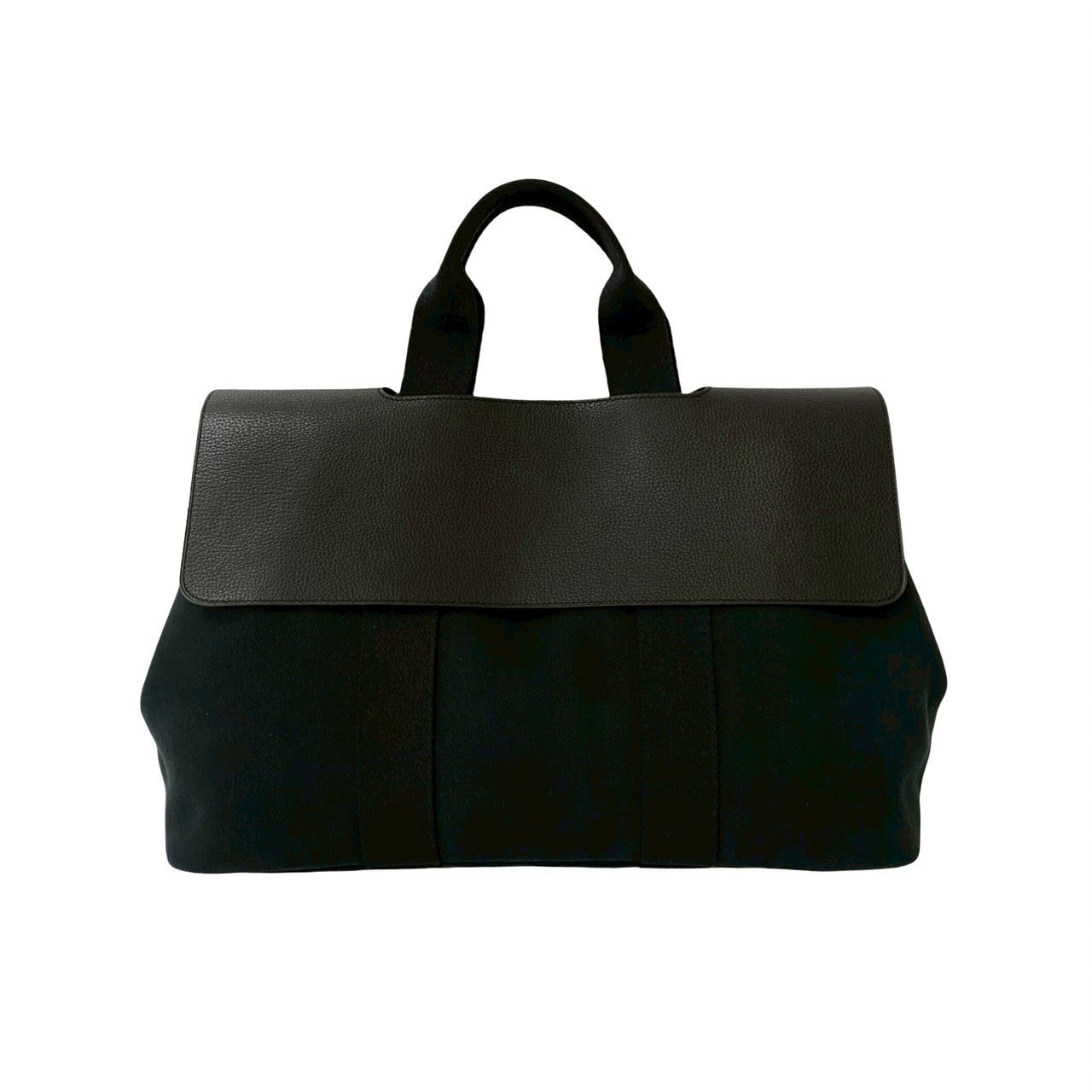 Hermes Handbag Towal Chevron Black Valparaiso Mm