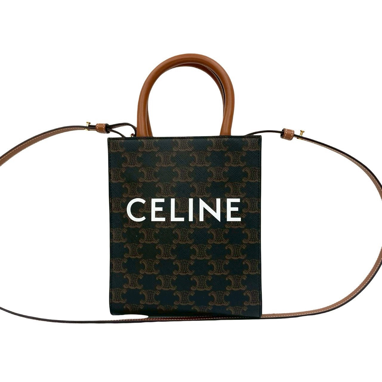 Celine Shoulder Bag Leather Brown Mini Vertical Cover