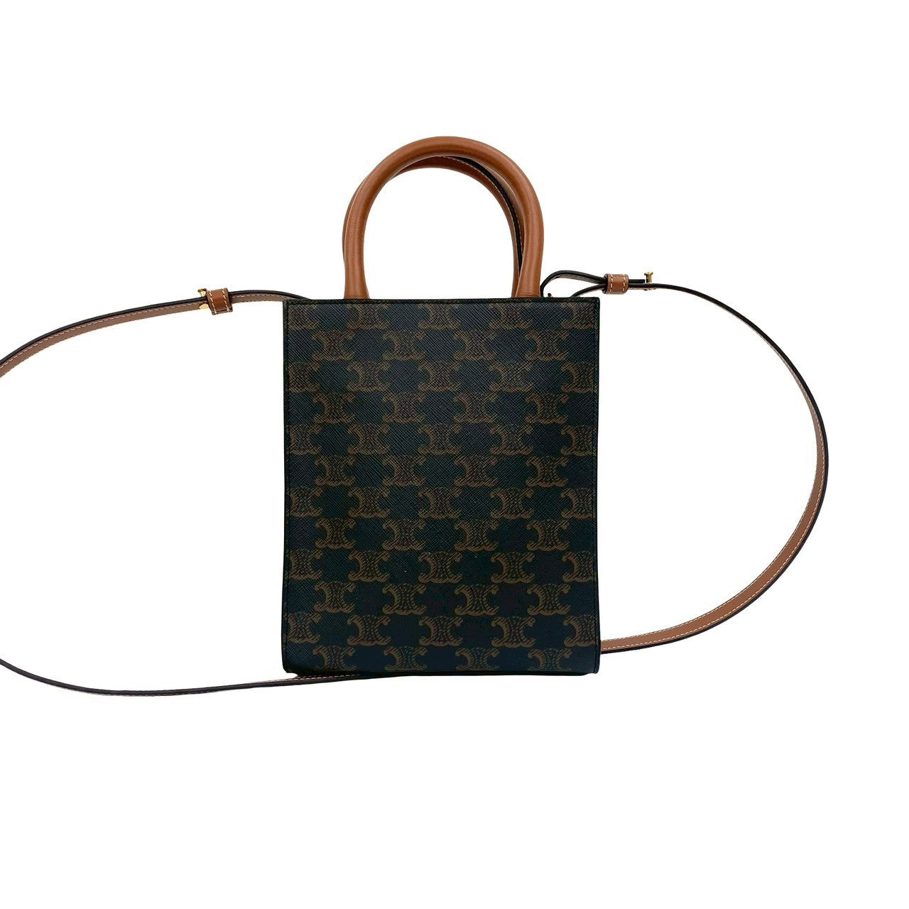 Celine Shoulder Bag Leather Brown Mini Vertical Cover