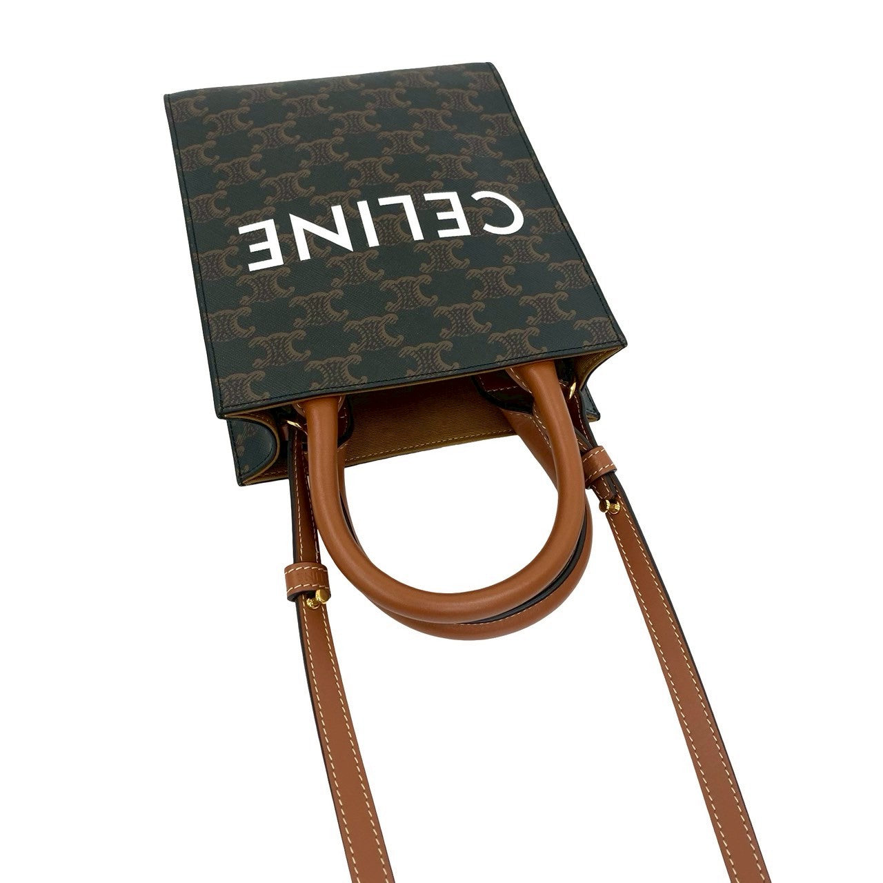 Celine Shoulder Bag Leather Brown Mini Vertical Cover