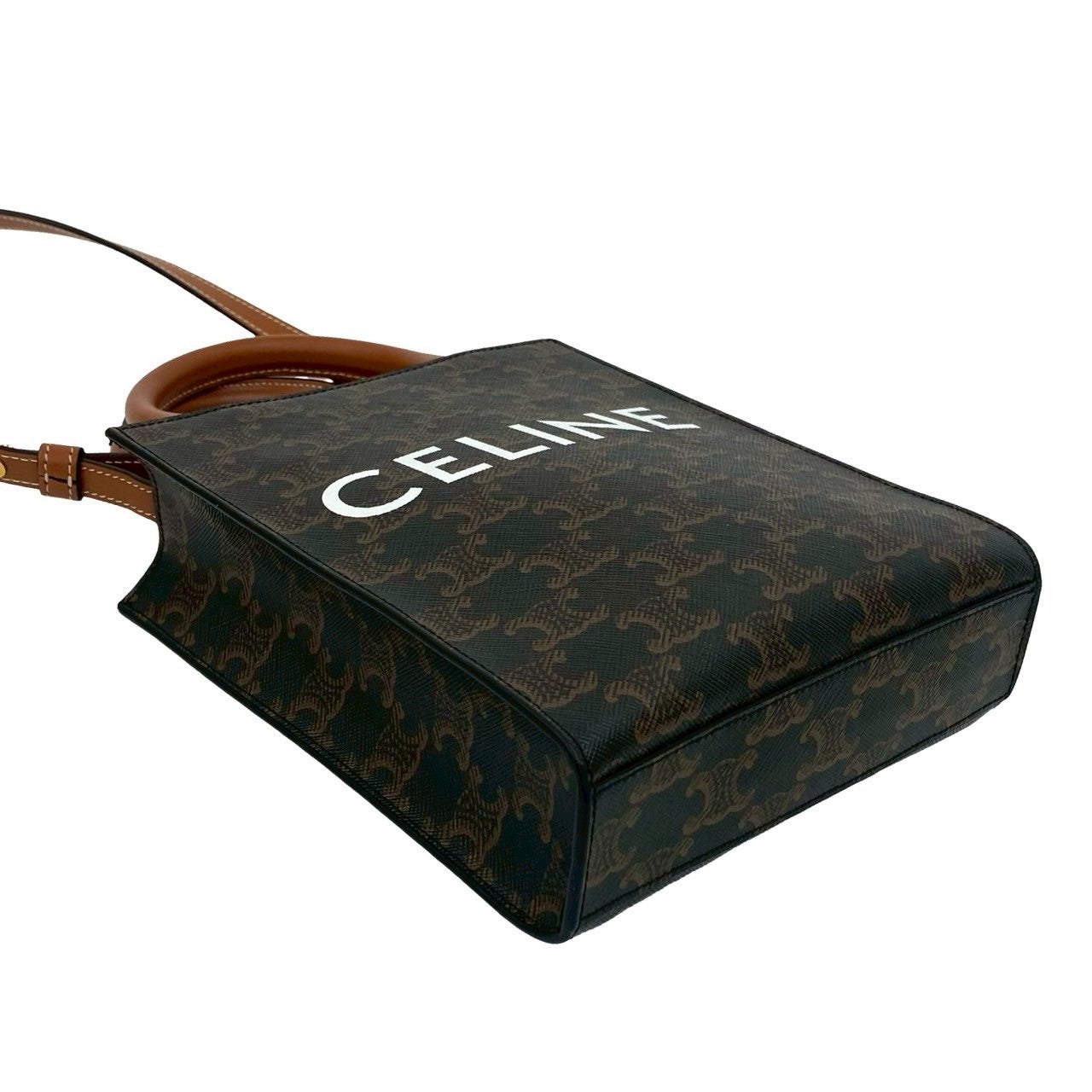 Celine Shoulder Bag Leather Brown Mini Vertical Cover
