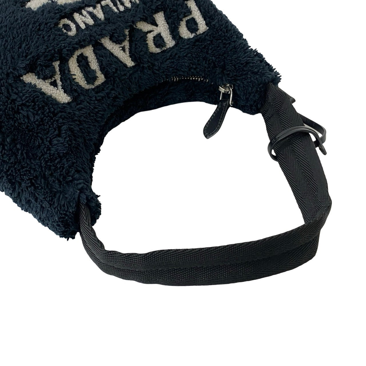 Prada Handbag Pile Black Re-Edition Terry Mini