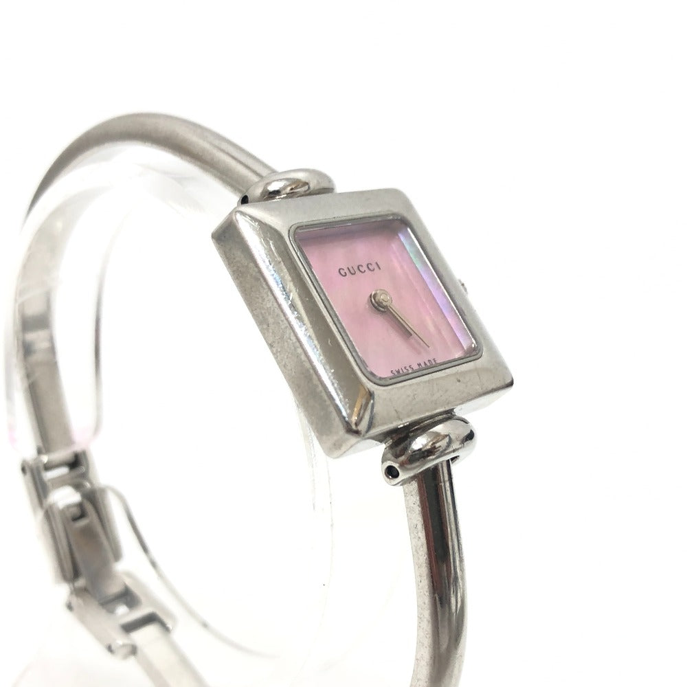 Gucci Watches Quartz 1900L Stainless Steel Silver Square Pink Dial Women