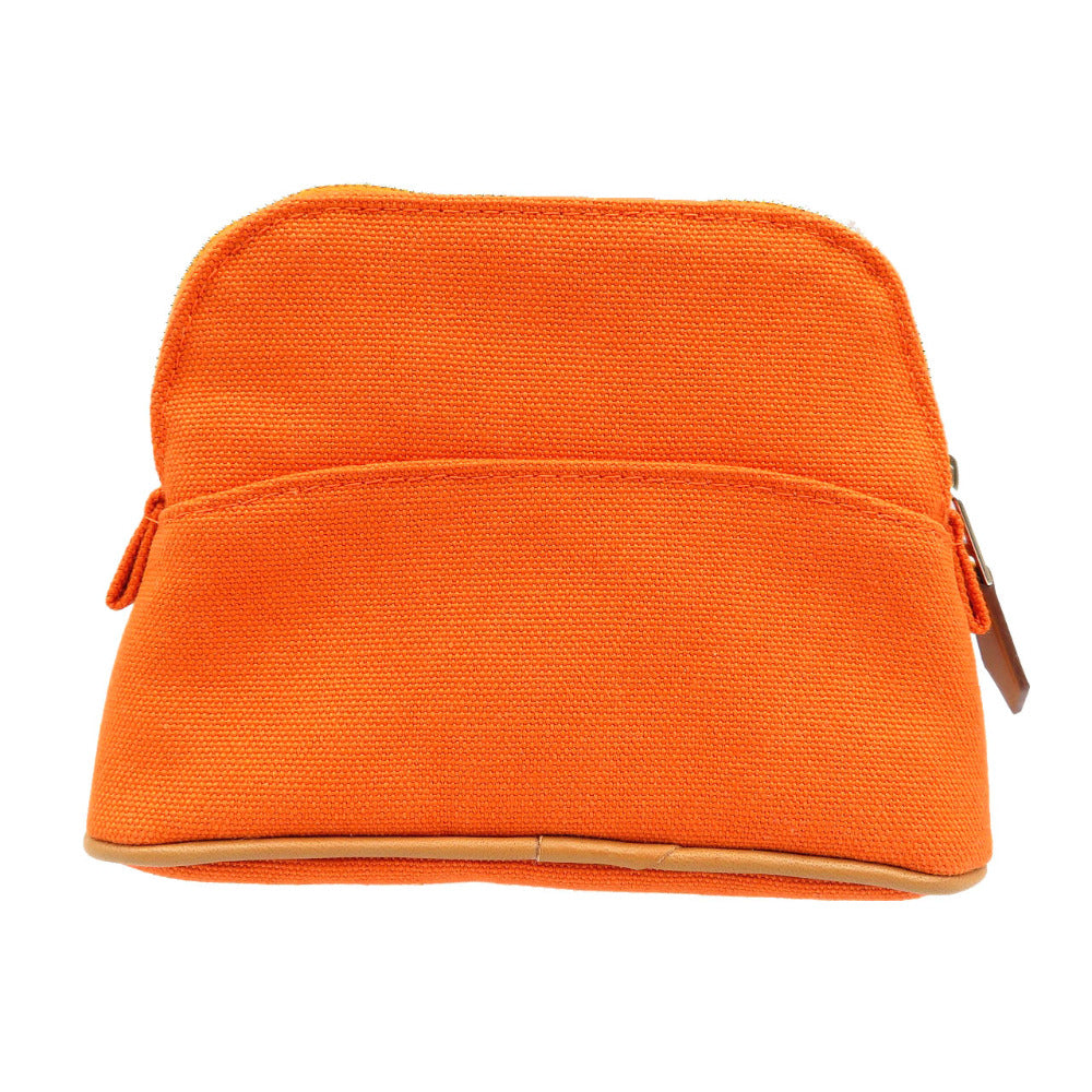 Hermes Pouch Canvas Orange Bored Pouch Women