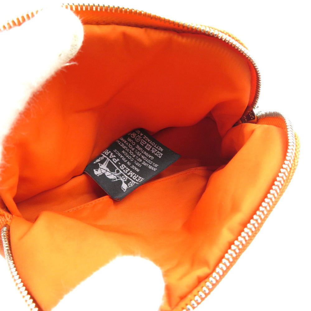 Hermes Pouch Canvas Orange Bored Pouch Women