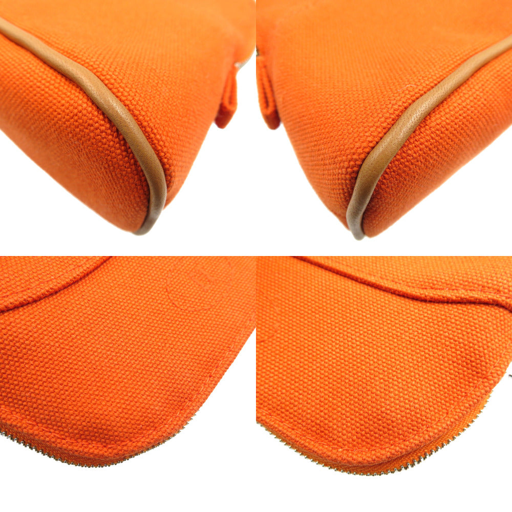 Hermes Pouch Canvas Orange Bored Pouch Women