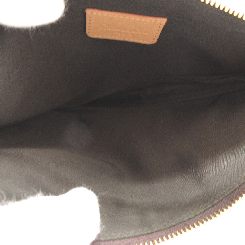 Christian Dior Handbag Canvas Brown Saddle Pouch Trotter Women