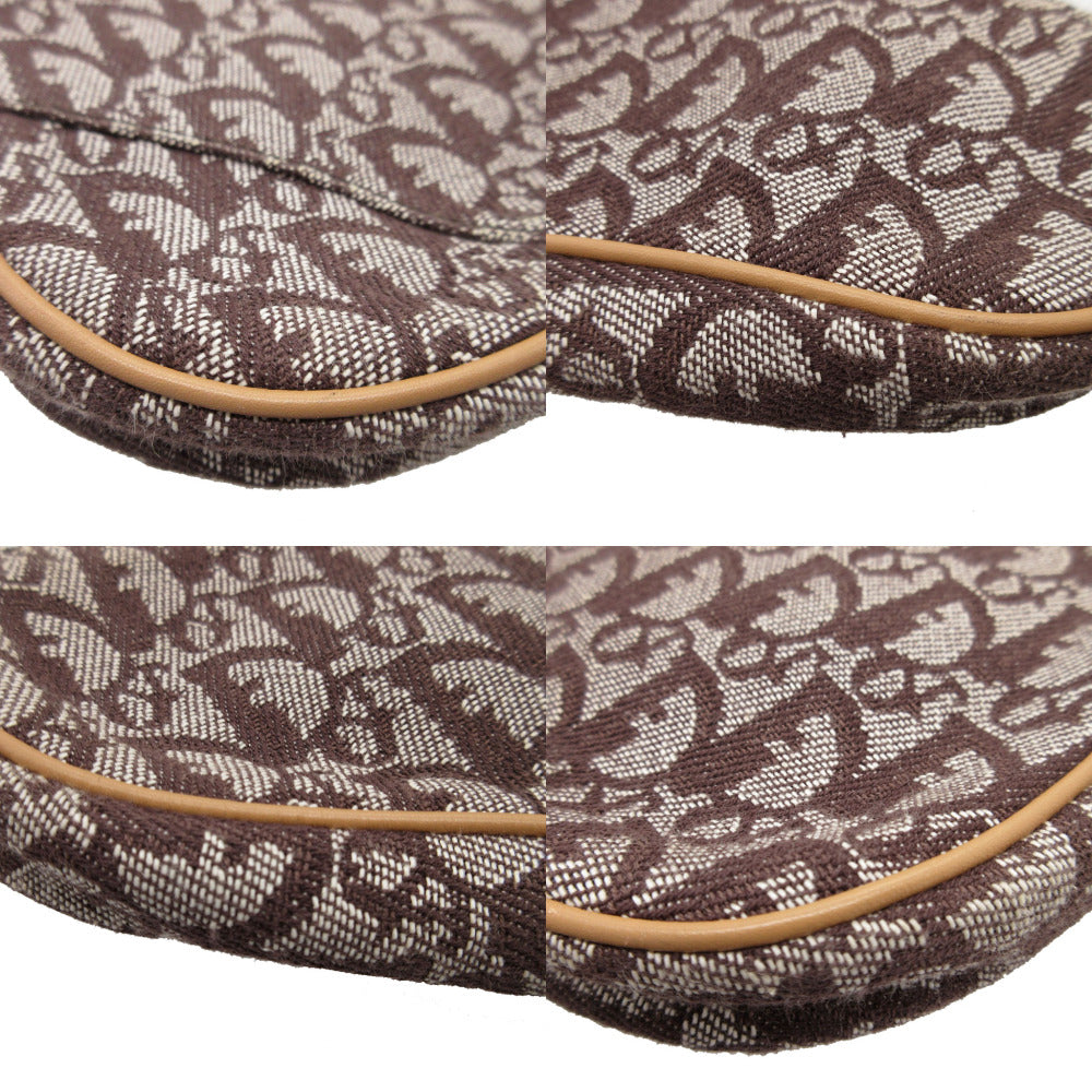 Christian Dior Handbag Canvas Brown Saddle Pouch Trotter Women