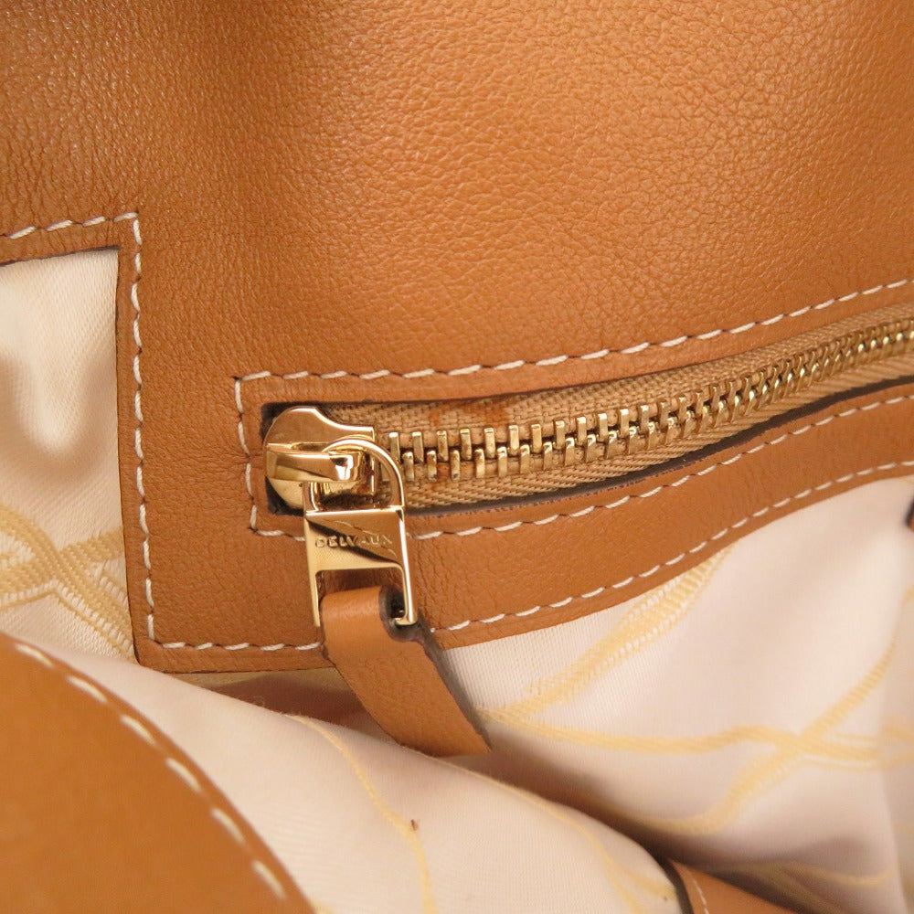 Delvaux Tote Bag Leather, Cotton Canvas Brown Everyday Bag Women