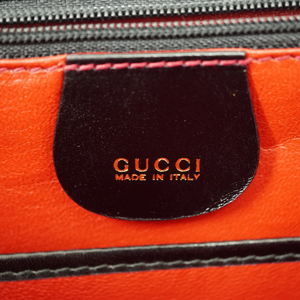 Gucci Handbag Leather Black Bamboo Women