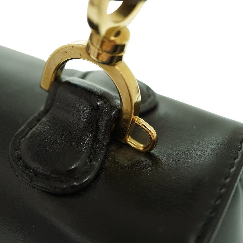 Gucci Handbag Leather Black Bamboo Women