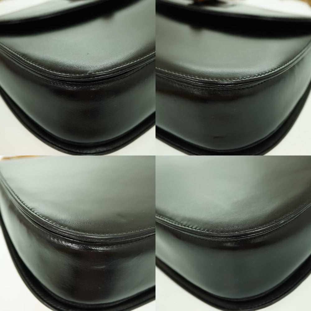 Gucci Handbag Leather Black Bamboo Women