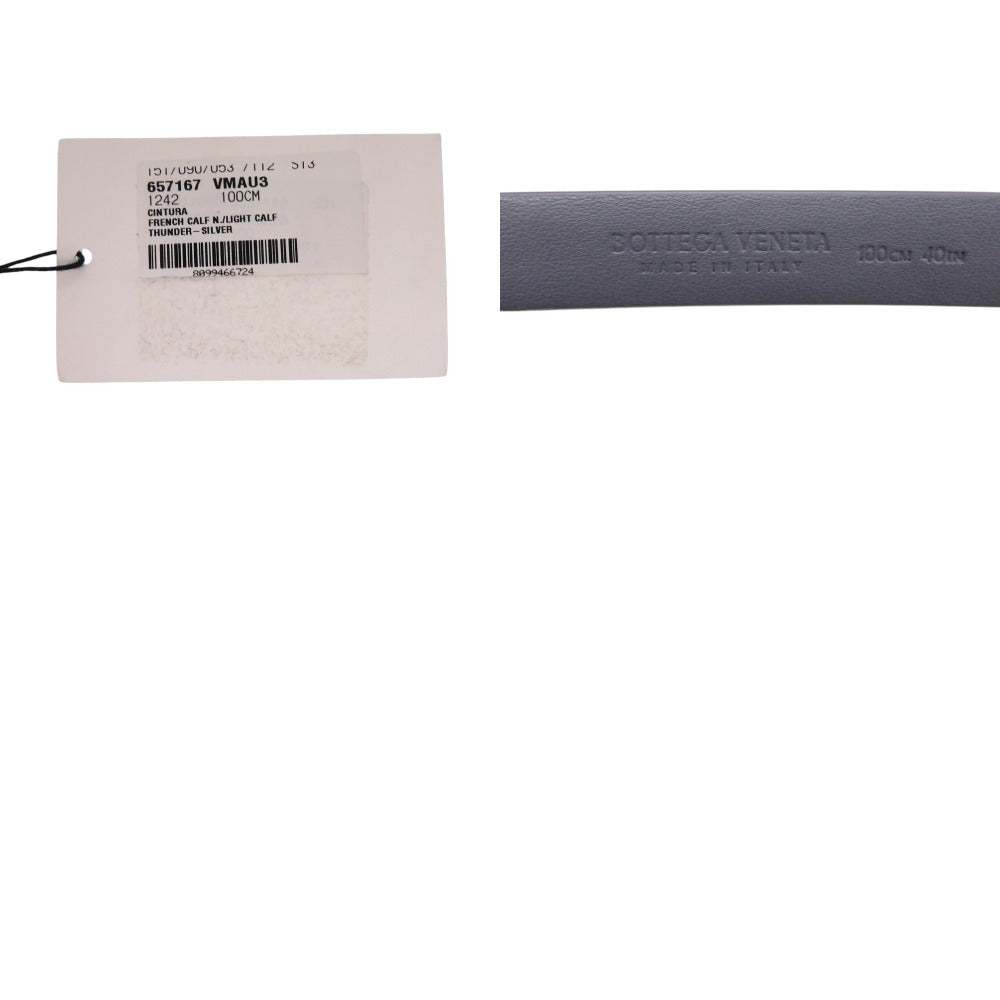 Bottegaveneta Belt 657167 Leather Gray Mens 100Cm