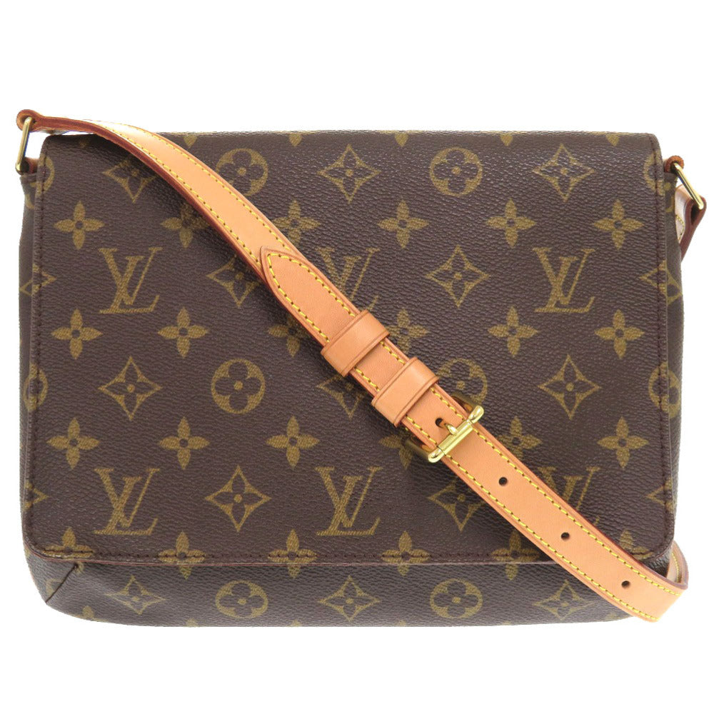 Louis Vuitton Shoulder Bag M51257 Monogram Canvas Brown Monogram Musette Tango Short Strap Women