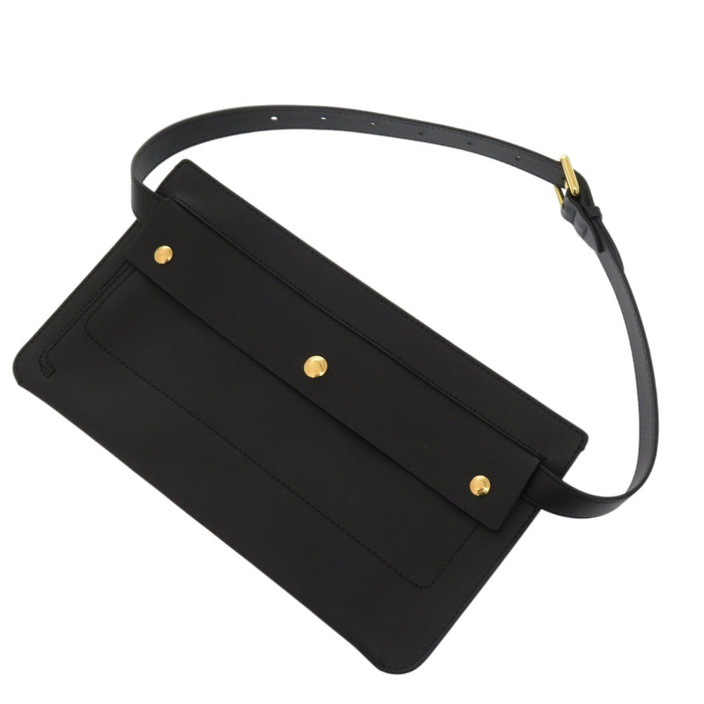 Burberry Waist Bag Leather Black Unisex(Unisex)