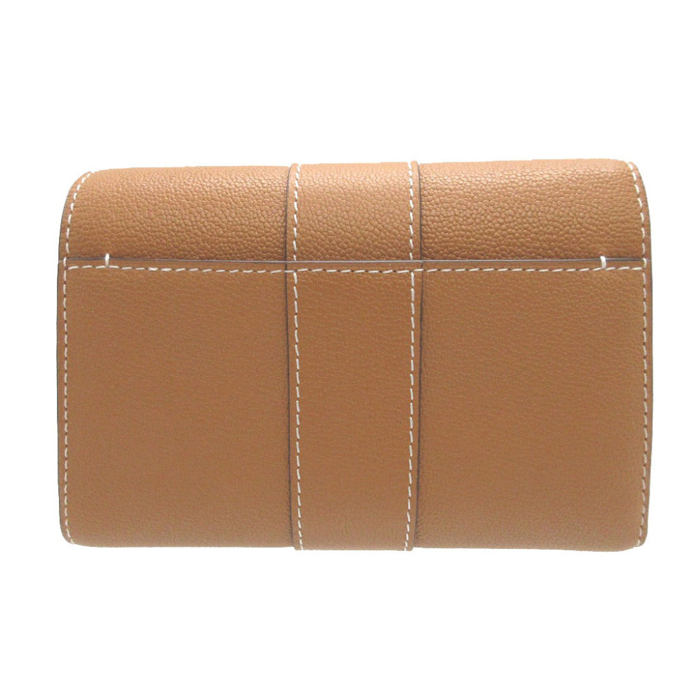 Delvaux Tri-Fold Wallet Ab0493Aauo Leather Brown Brillon Women Secondhand
