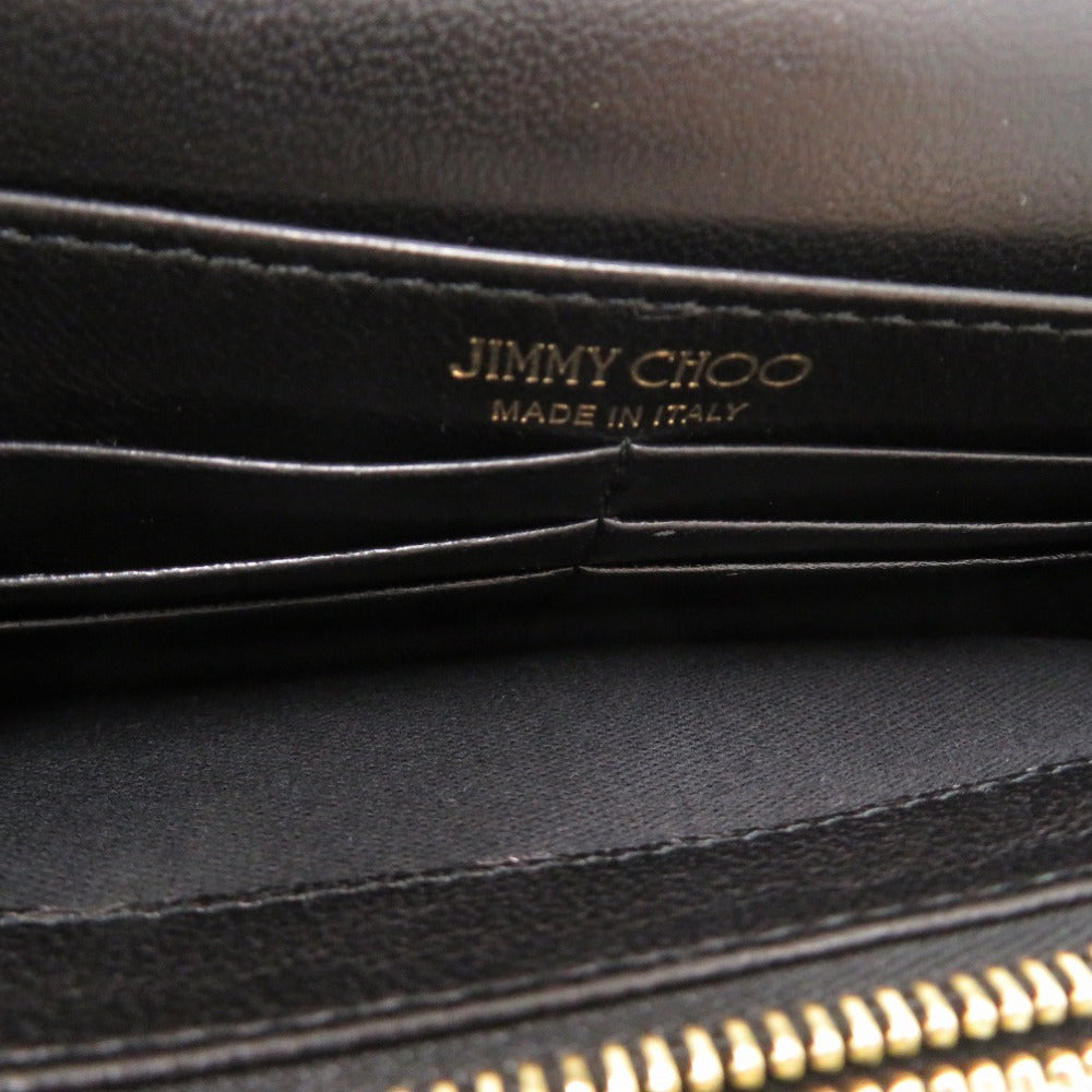 Jimmy Choo Long Wallet Purse Velor Black Chain Wallet Women