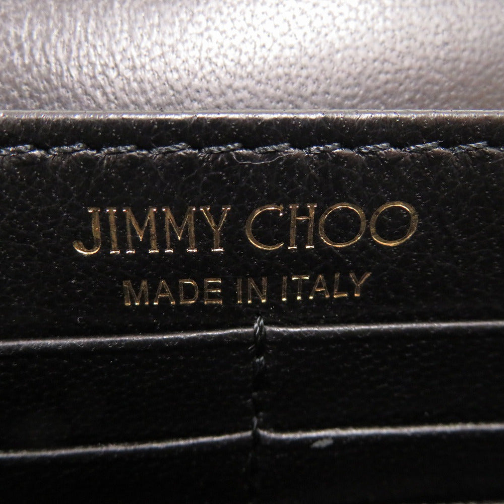 Jimmy Choo Long Wallet Purse Velor Black Chain Wallet Women