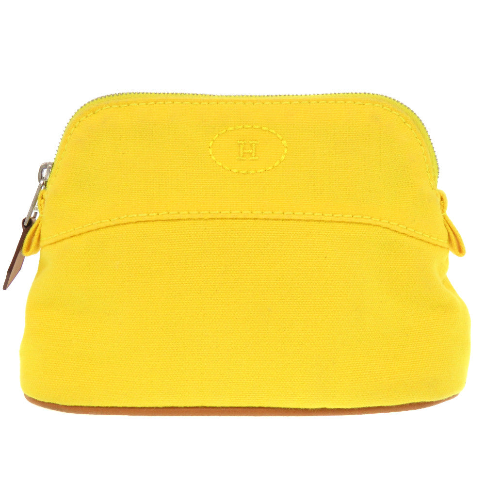 Hermes Pouch Cotton Yellow Boride Pouch Mini Mini Women