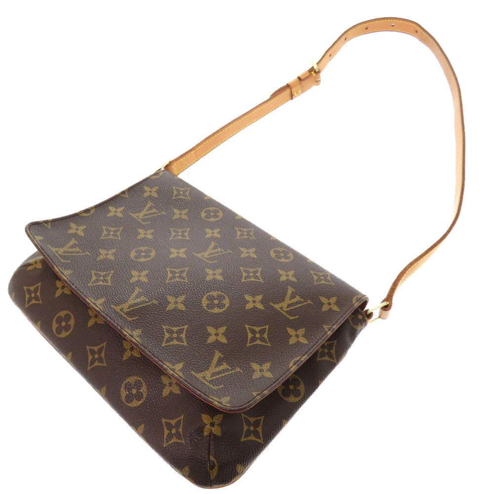 Louis Vuitton Shoulder Bag M51257 Monogram Canvas Brown Monogram Musette Tango Short Strap Women