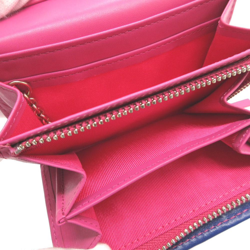 Paul Smith Bifold Wallet Leather Pink Compact Wallet Women