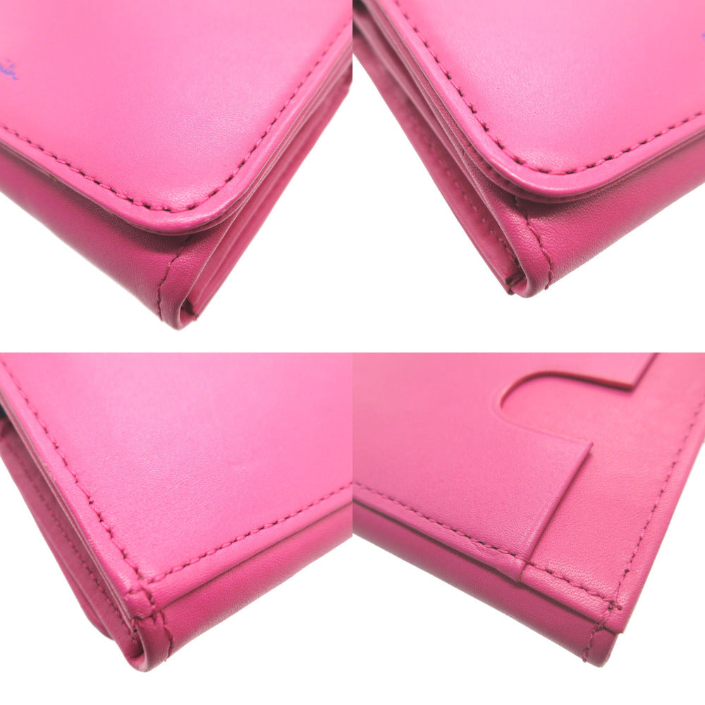 Paul Smith Bifold Wallet Leather Pink Compact Wallet Women