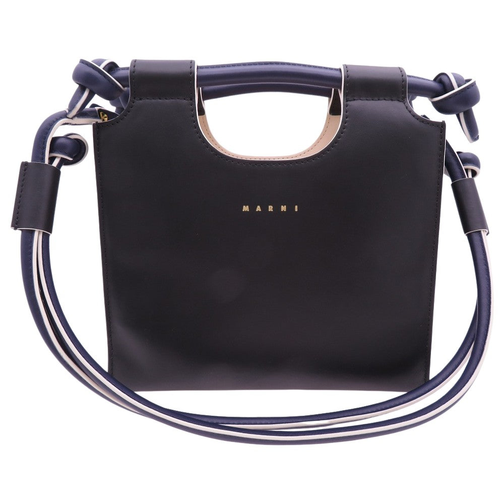 Marni Shoulder Bag Bmmp0055Q0 Leather Black Marcel Knot Tube Knot Women