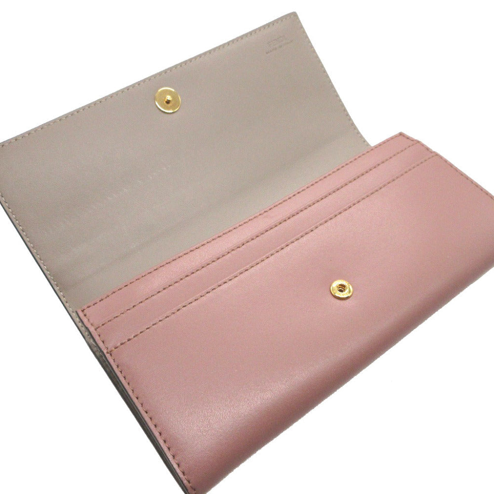 Fendi Long Wallet Purse 8M0251 Leather Pink Two Fold By The Way Women Secondhand