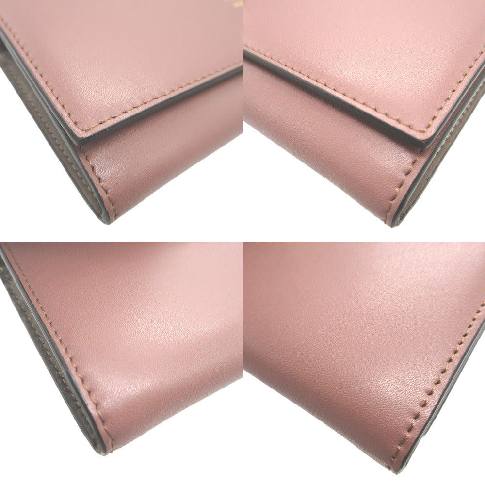 Fendi Long Wallet Purse 8M0251 Leather Pink Two Fold By The Way Women Secondhand