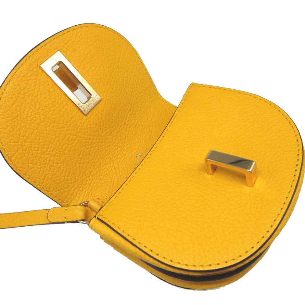 Delvaux Coin Case Leather Yellow Wallet Women