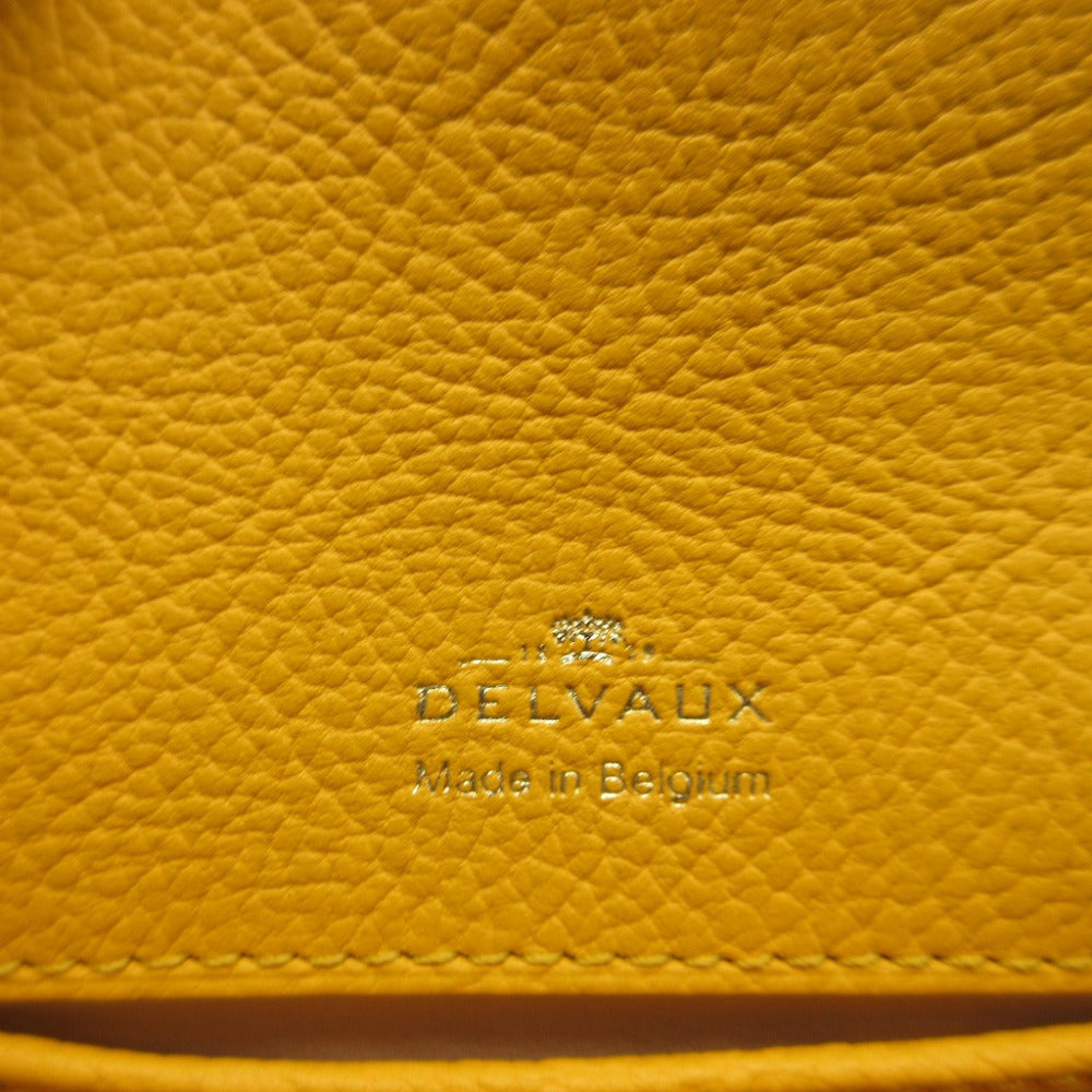 Delvaux Coin Case Leather Yellow Wallet Women